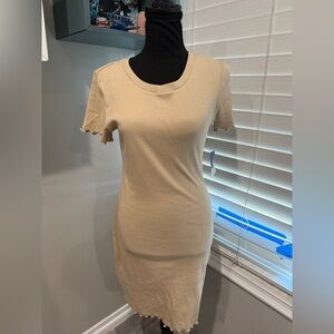 Abound Tan‎ Safari Rib Crewneck Minidress